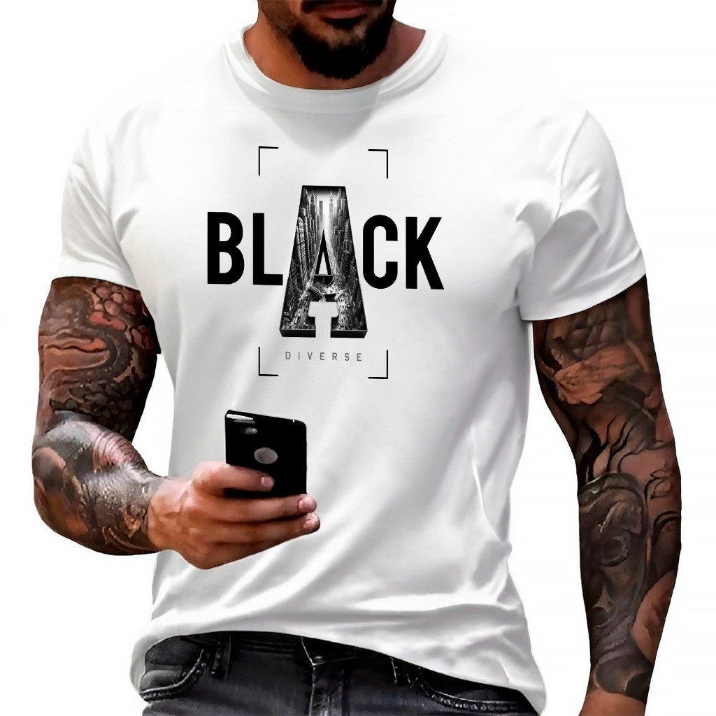 Camiseta Masculina Black Camisa 100 Algodão Lançamento Camisa Masculino Tchirt