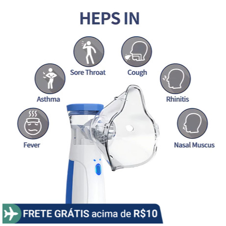 Inalador Ultrassônico Portátil , Nebulizador Silencioso Com Névoa Ajustável Para Adultos E Crianças , Cuidados Nasais-AN em Oferta na Shopee