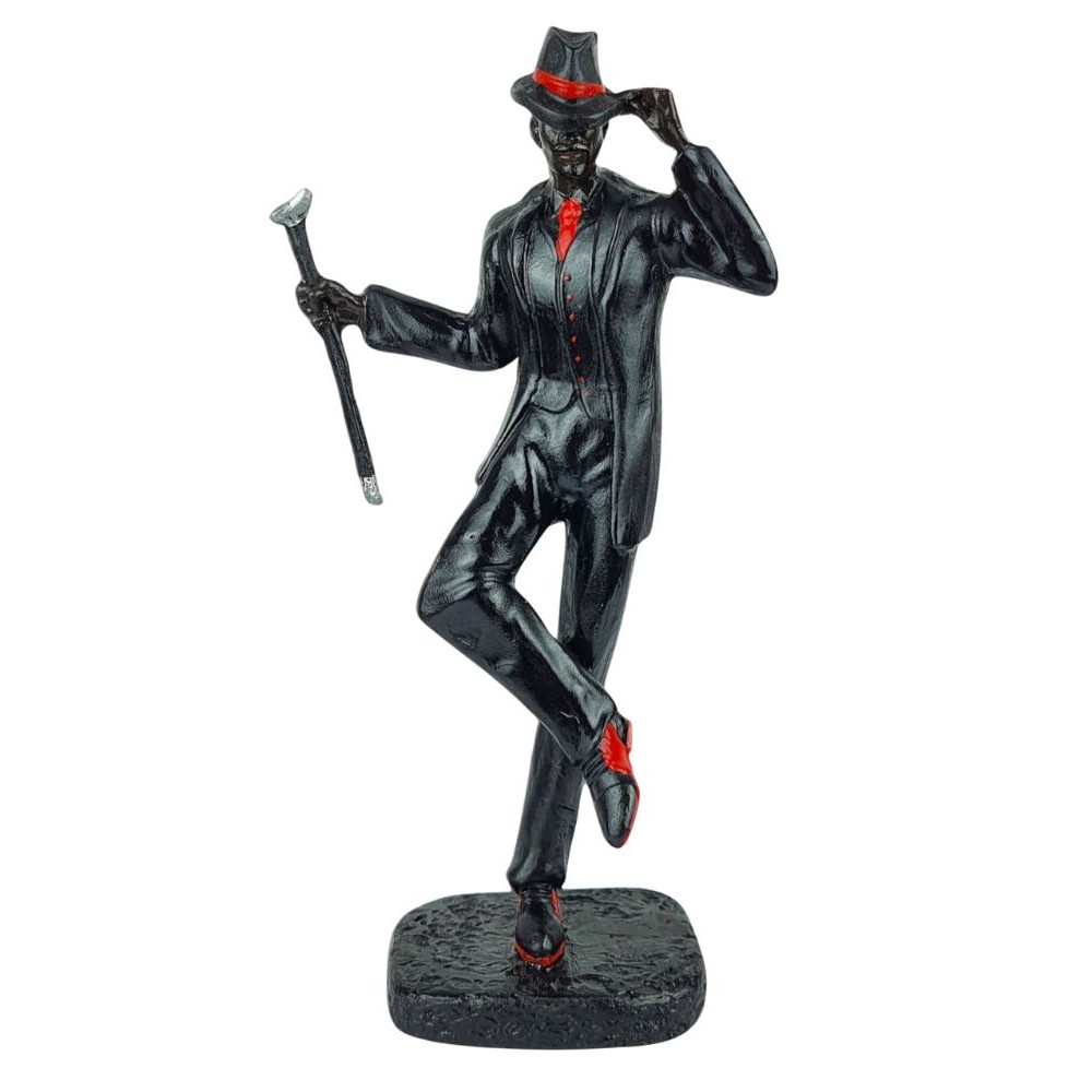 Estátua Zé Pretinho Malandro com Bengala 26cm Resina