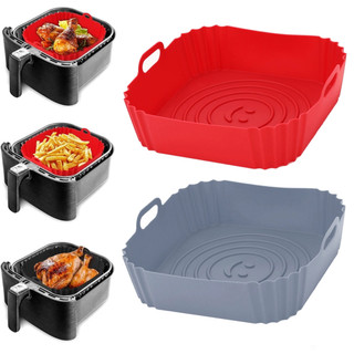 Formas De Silicone QUADRADA Assadeira Air Fryer E Forno Forma Para Fritadeira Elétrica Co…