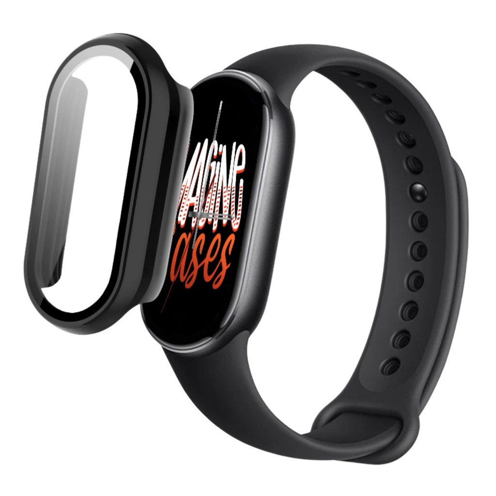 Capa Case Bumper 360º para Xiaomi Smart Band 10 Mi Band 10 Proteção Acrílico Vidro Temperado 9H