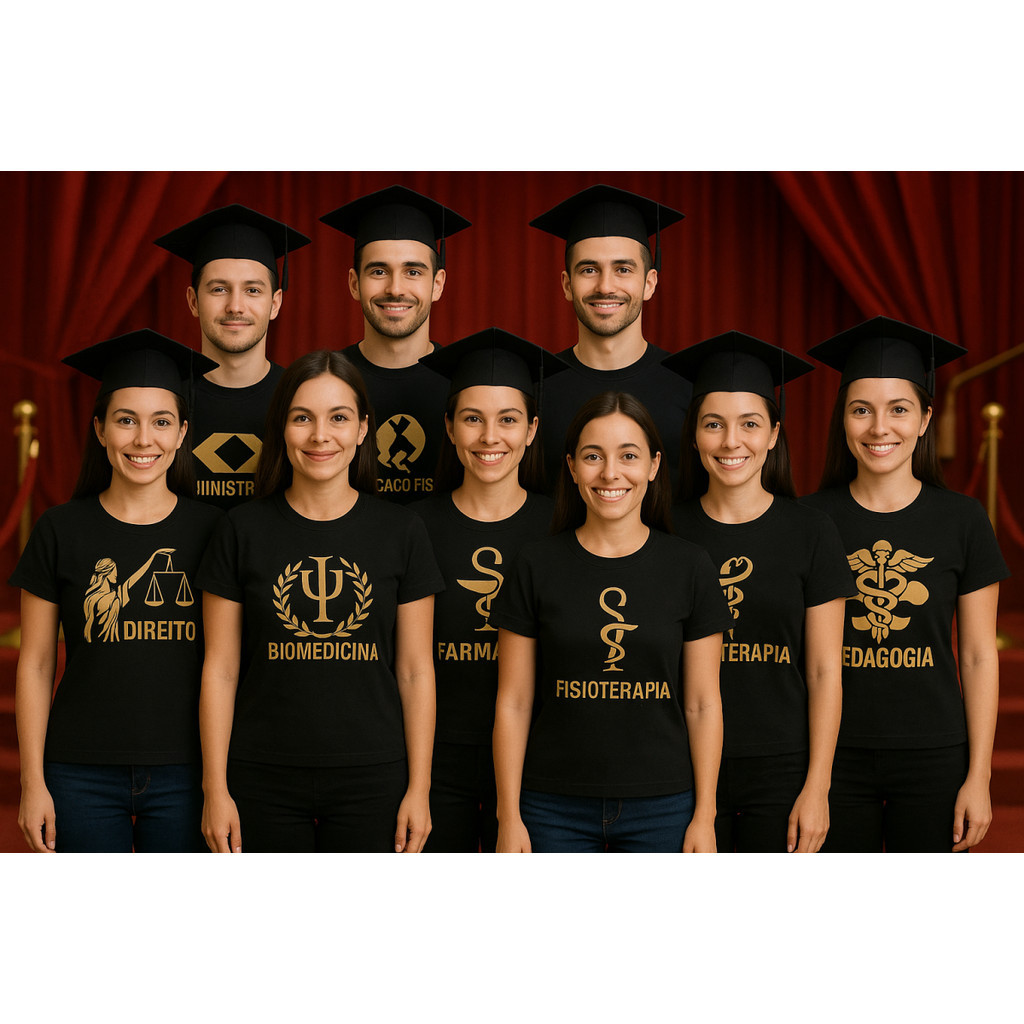 Camiseta Formandos Medicina Direito Enfermagem Nutrição Psicologia Adm Pedagogia Camisa 100% algodão em Oferta na Shopee