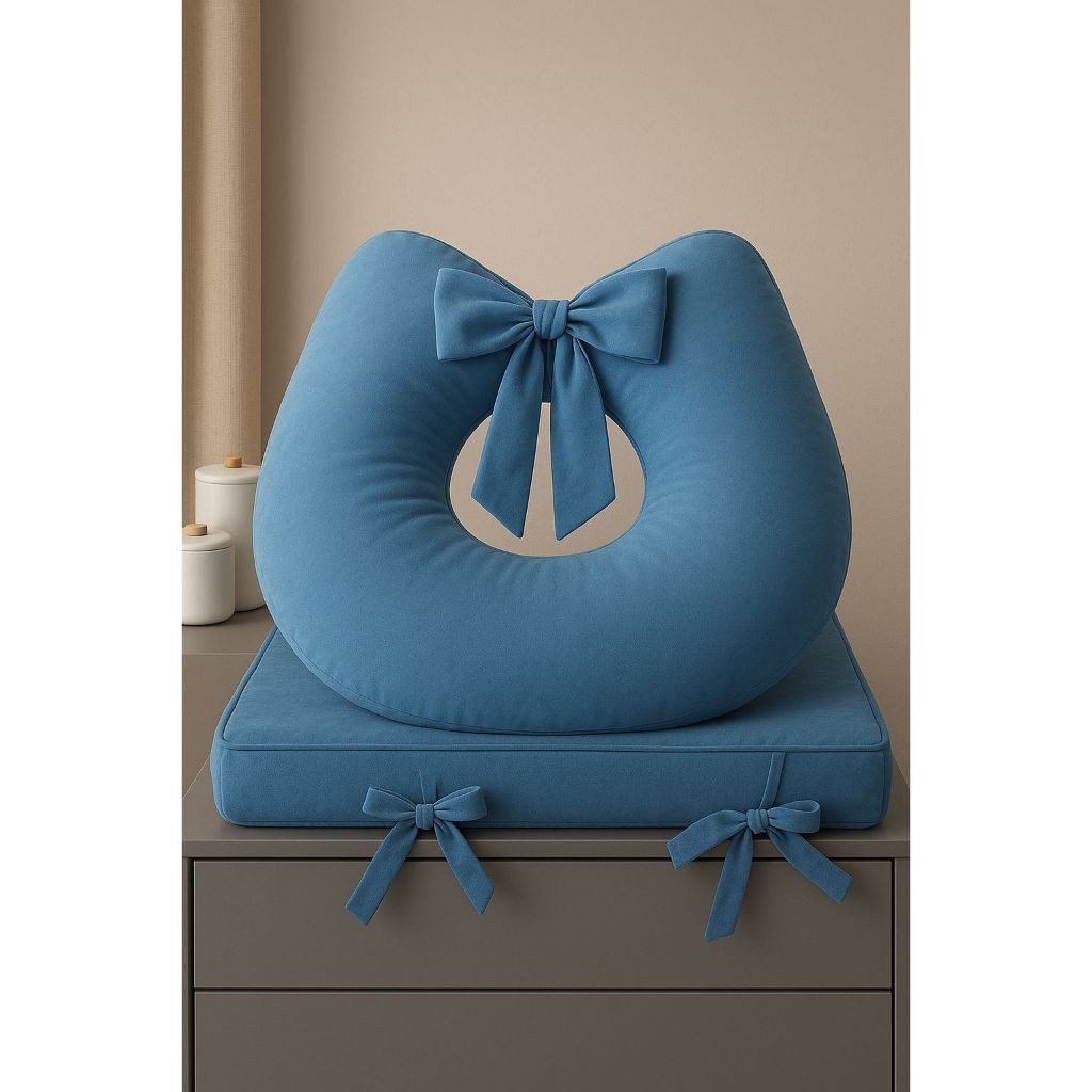 Almofada Amamentação Percal 400 Fios e Trocador Americano Anatômico Luxo 55X40  Menina Menino