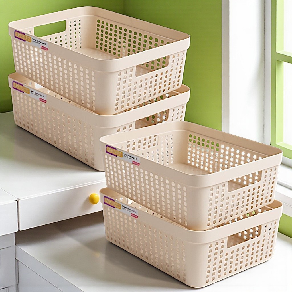 Kit 4 Cestos Organizadores 11L – Práticos, Versáteis e Ideais para Casa e Escritório em Oferta na Shopee