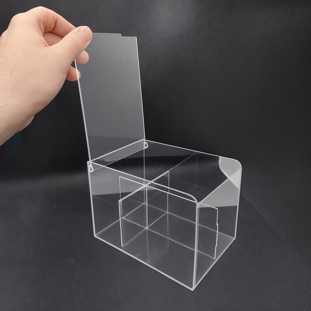 Caixa Organizadora Porta Sachê em Acrílico Premium com Tampa e 4 Divisórias