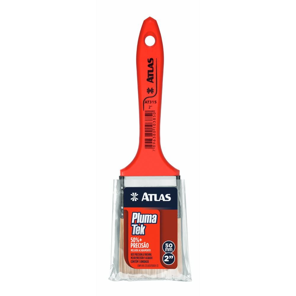 PINCEL TRINCHA PARA PINTURA  AT315 2 POLEGADAS - ATLAS PROFISSIONAL CERDAS BRANCAS DETALHES