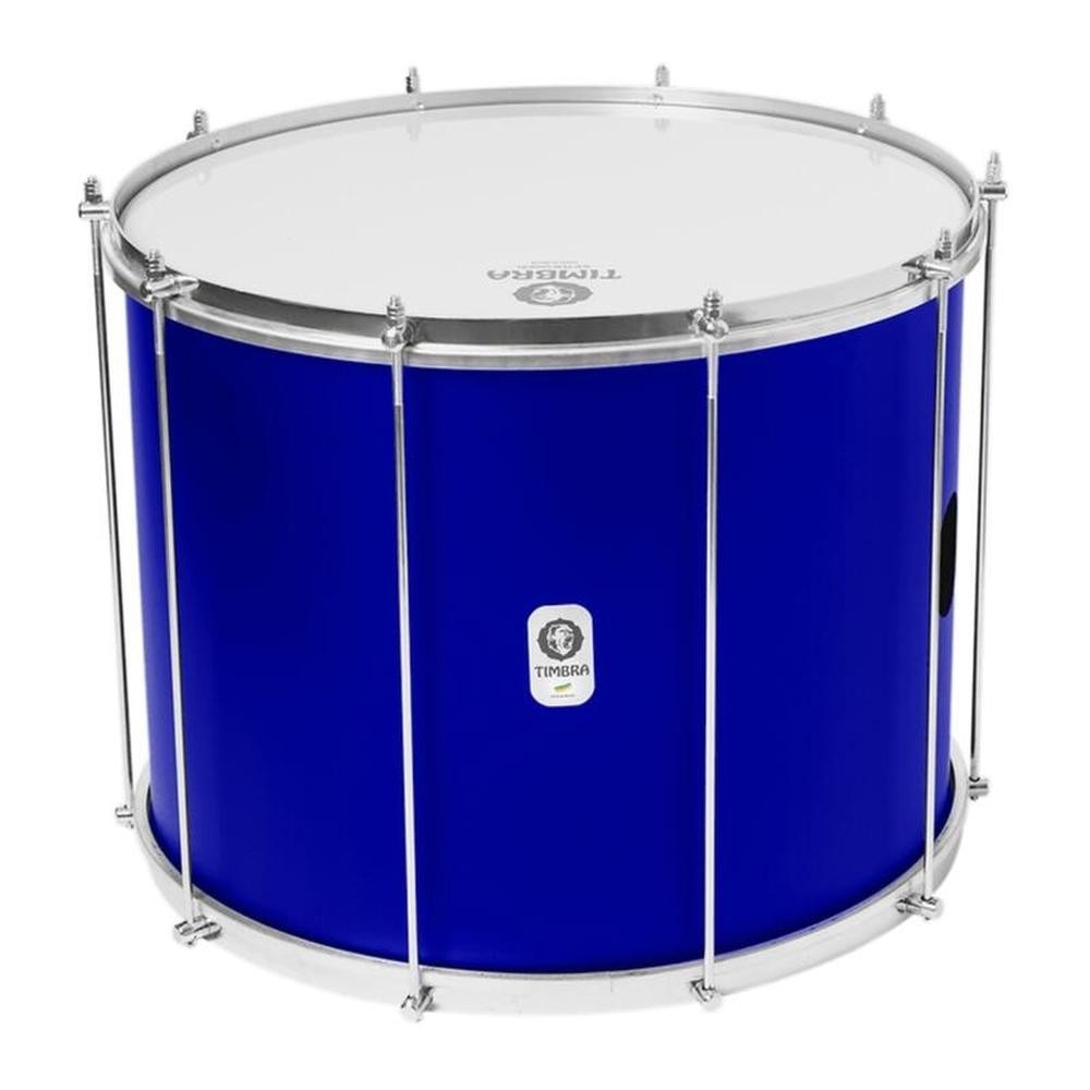 SURDO TIMBRA 20X40CM AZUL ESCURO C/ARO CROMADO PELE LEITOSO E NAPA INV 10AF
