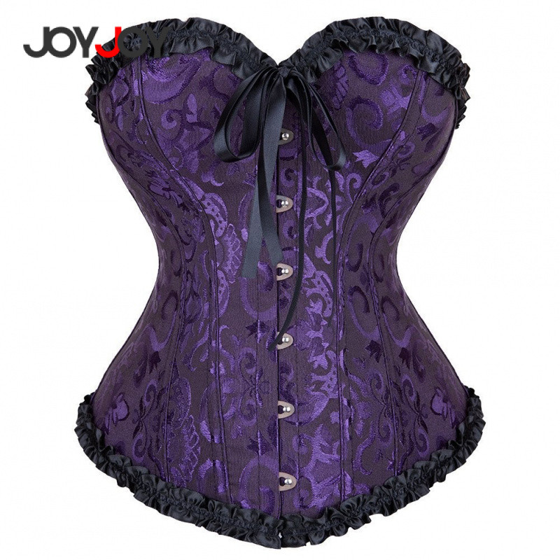 Joyjoy Corpete Feminino Bustier Floral Vintage Renascentista Espartilho Sexy com Rendas Modelador Cintura Corset Top Fan em Oferta na Shopee