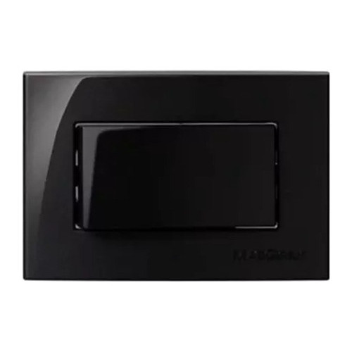 1x Interruptor Simples 10a Embutir Preto+placa Preto