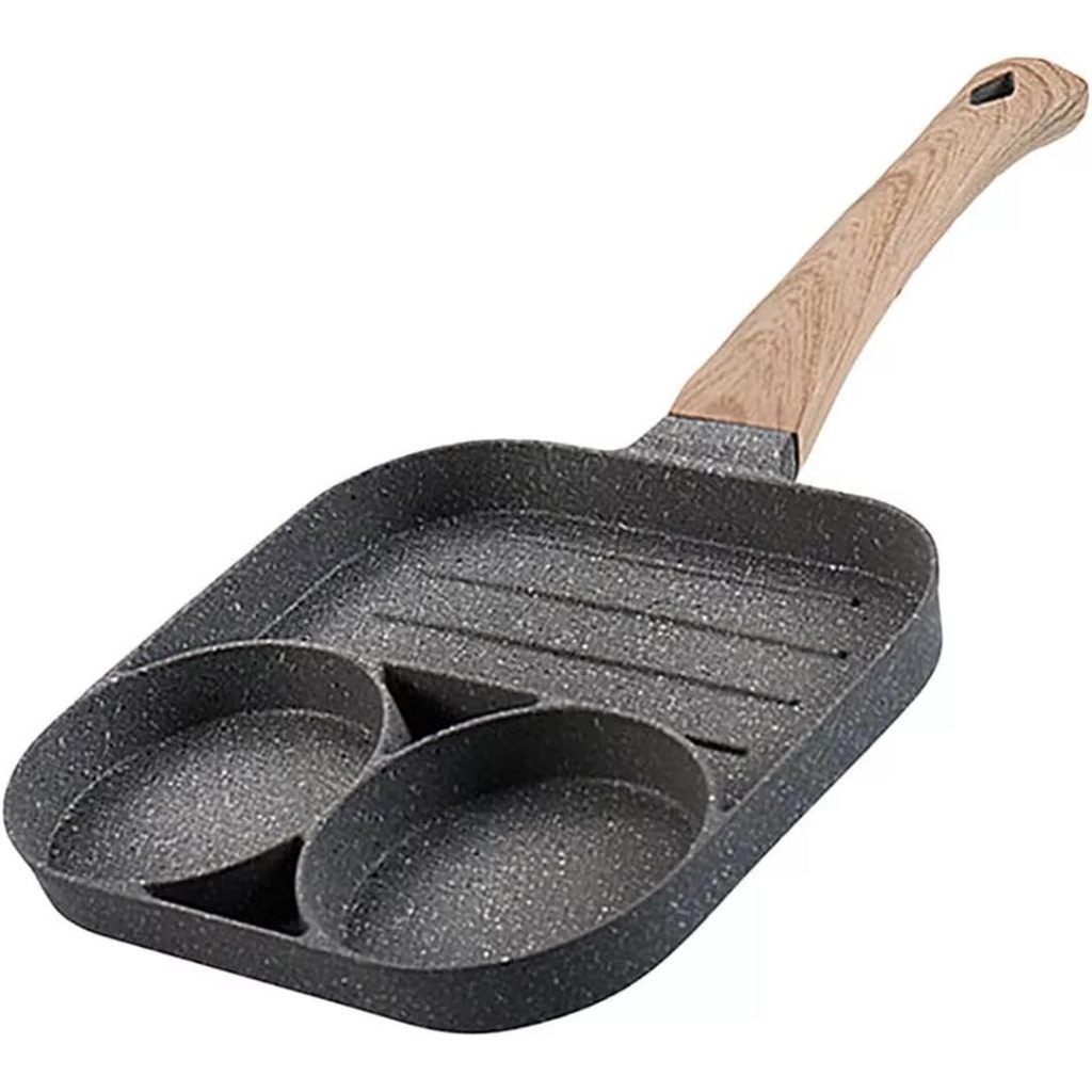 Frigideira Antiaderente para Ovo e Hambúrguer - 4 Partes em 1, Molde Divisório em Oferta na Shopee