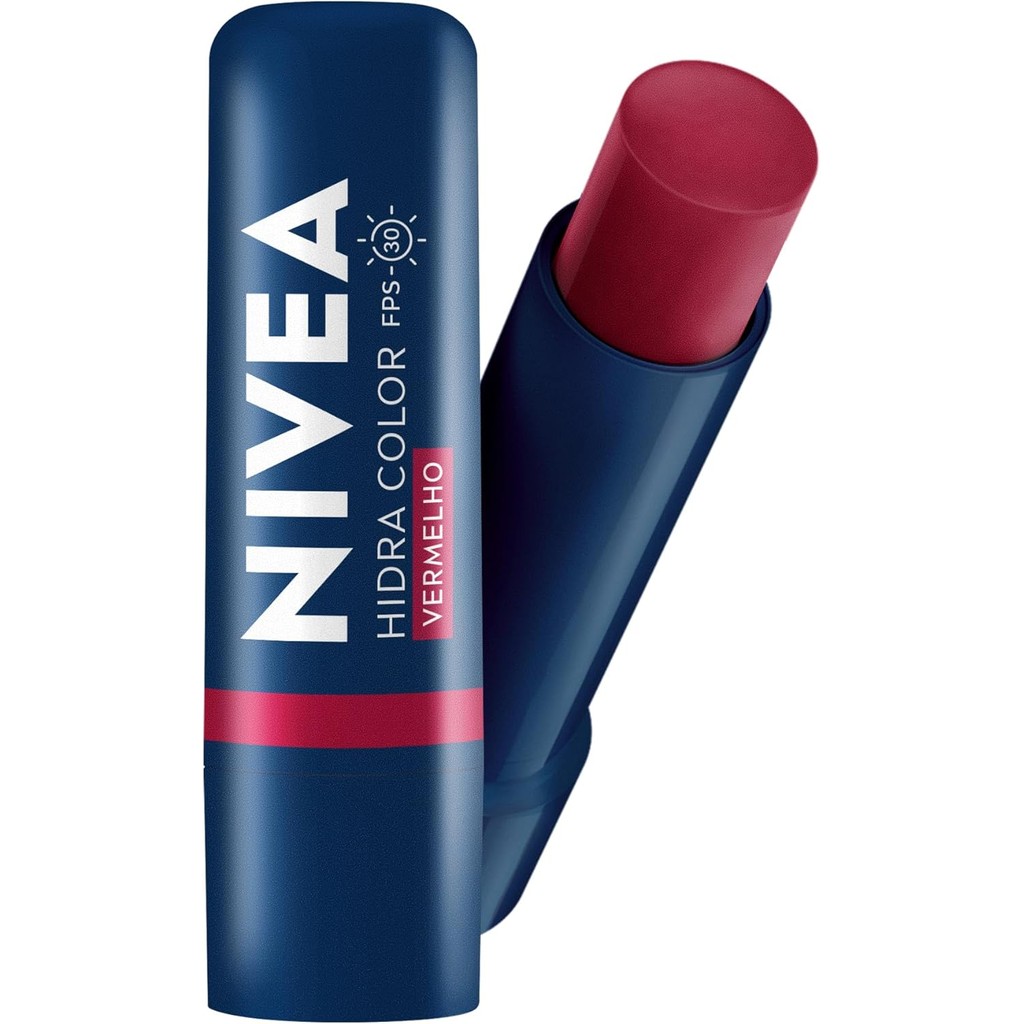 NIVEA Hidratante Labial Hidra Color Vermelho FPS 30 4,8g