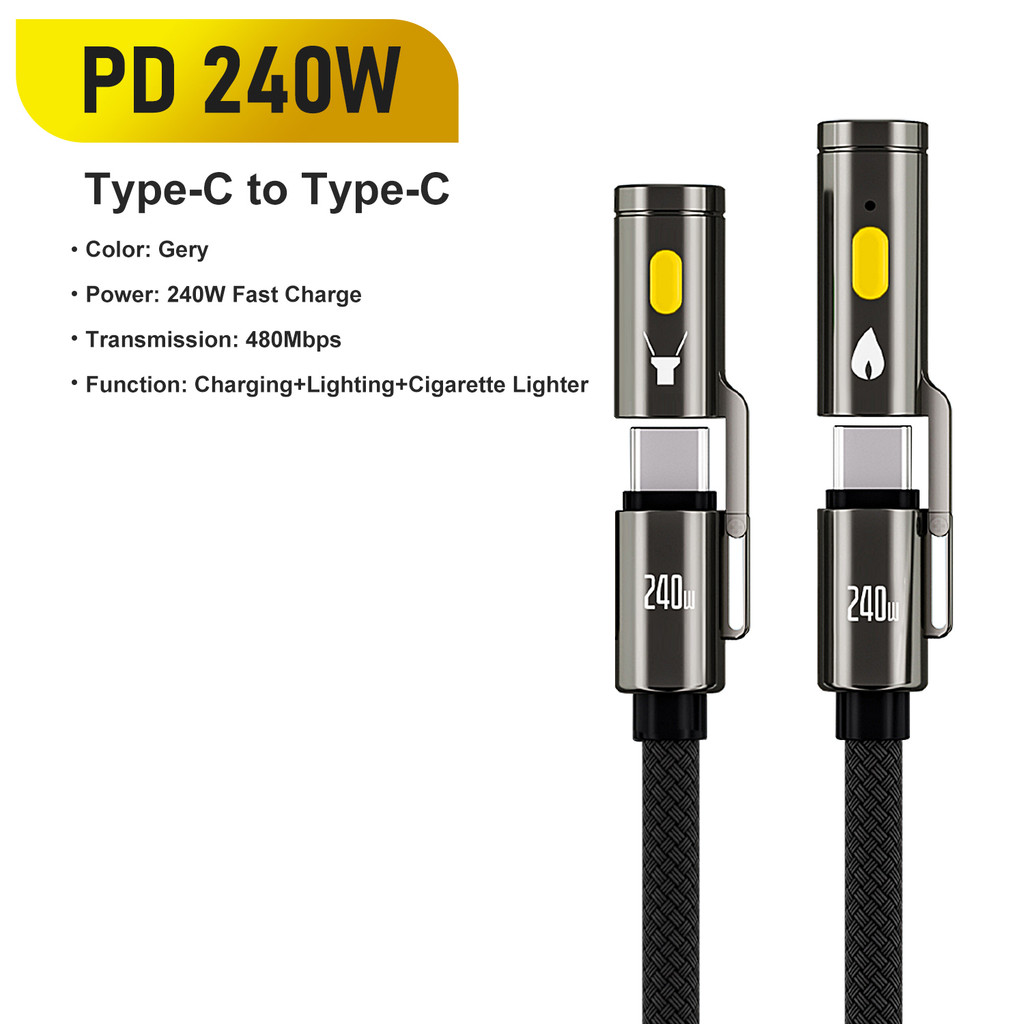 BlitzWolf ® BW-HDC9 4 Em 1 240W Carregamento Rápido Iluminação Externa Isqueiro 1.2M 2M Nylon Trança 480Mbps Cabo De Dad
