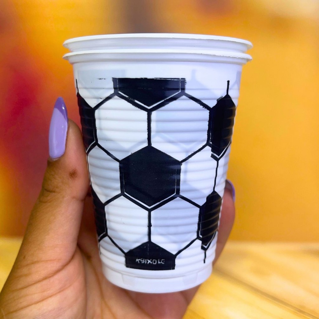 50~250 COPO FUTEBOL FESTA PLASTICO ANIVERSARIO  200ml (KAIXOTE) em Oferta na Shopee