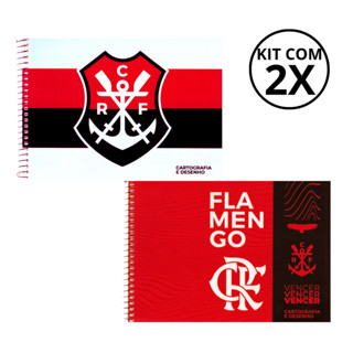 Kit 2 Cadernos De Desenho Universitário Flamengo 80 Folhas- em Oferta na Shopee