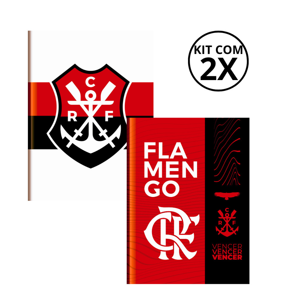 Kit 2 Cadernos Brochura Universitário 80 Folhas Flamengo em Oferta na Shopee