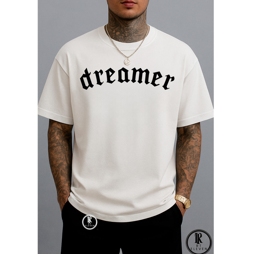 Camiseta Oversized Dreamer Sonhador Streetwear Unissex Malha Premium Algodão Penteado Confortável