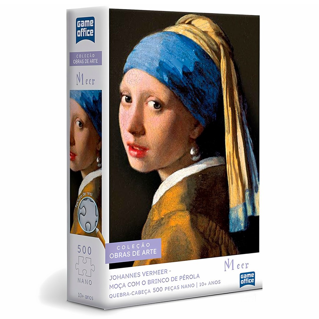 Puzzle 500 Peças Nano Johannes Vermeer Pintura Moça Com Brinco Pérola Arte Barroca Toyster