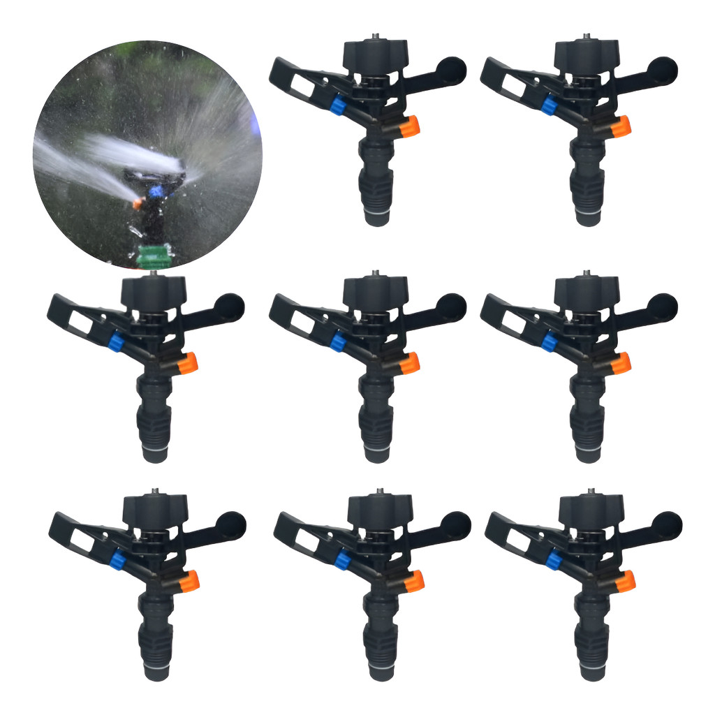Kit 8 Aspersor De Impacto Irrigação Rosca 1/2 Horta Pasto profissional Alcance mínimo 10 metros máximo 30 metros.