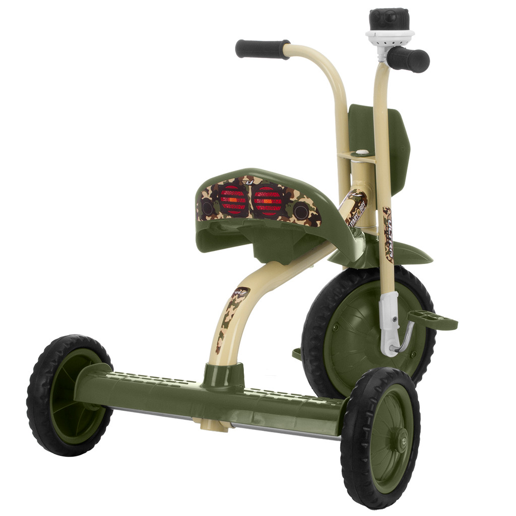 Triciclo Infantil Ultra Bikes Military Verde com Number Plate e Buzina
