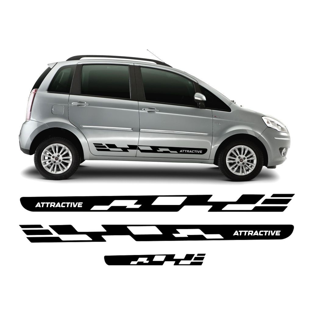 Adesivo Faixa Lateral Fiat Idea Sport Attractive Tuning Carro Personalizado Ft36