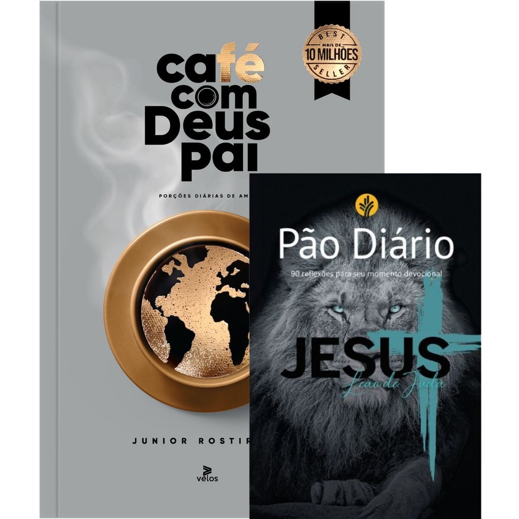 Kit 2 Livros | Café com Deus Pai 2026 - Porções de Amor + Devocional 90 Reflexões Leão de Judá