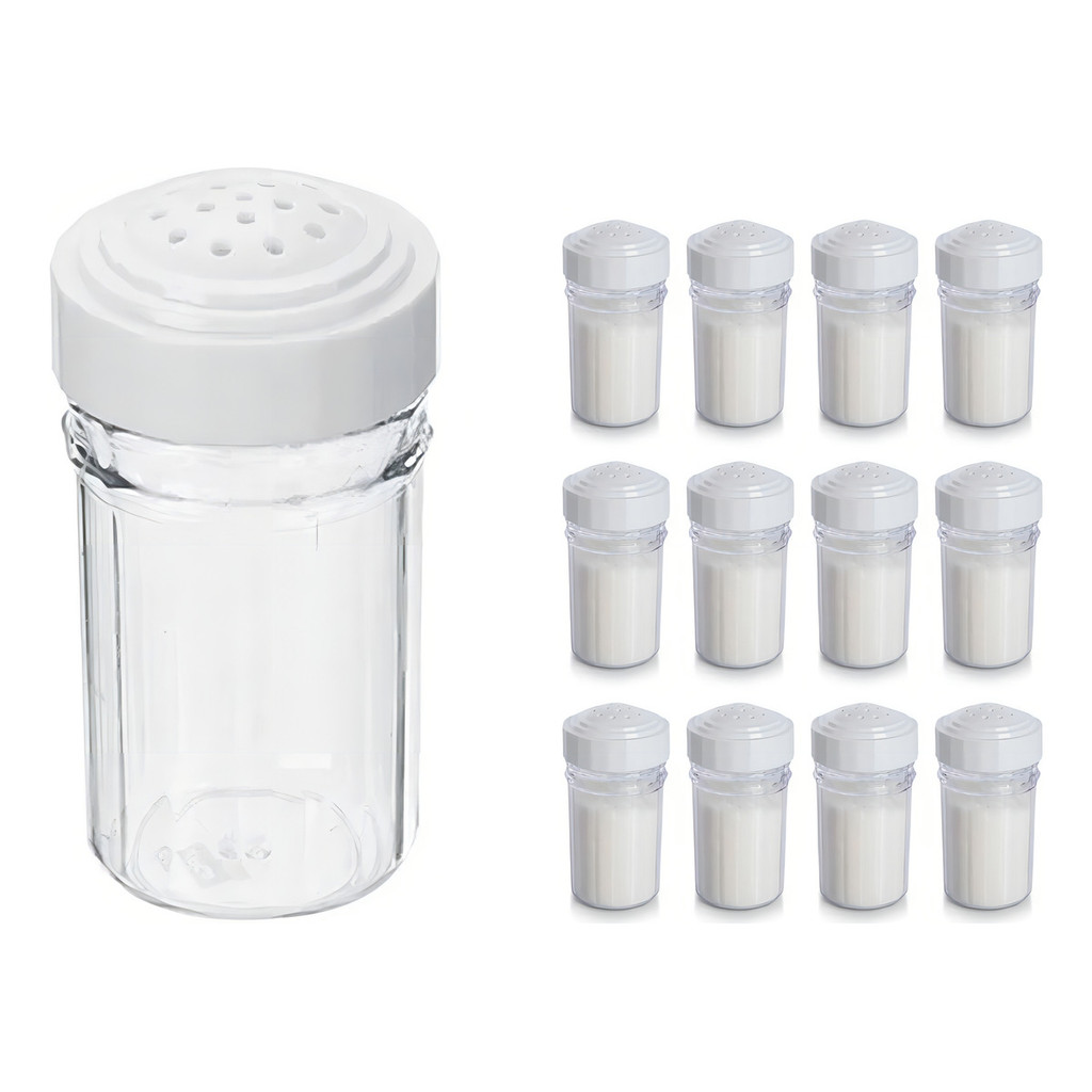 12 Saleiro De Mesa Bar Restaurante Acrilico Kit 12 Un Cor Transparente