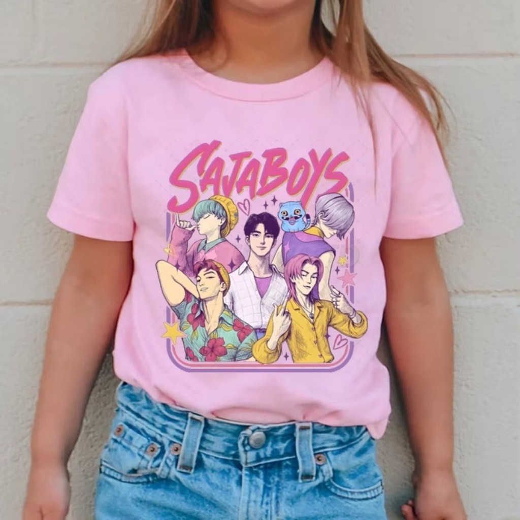Camiseta Saja boys camisa Unissex Blusa Huntrix kpop Caçadores demonio infantil ao GG adulto
