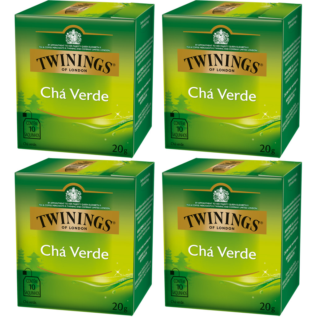 Chá Twinings Verde Kit 4 Caixas 40 Sachês