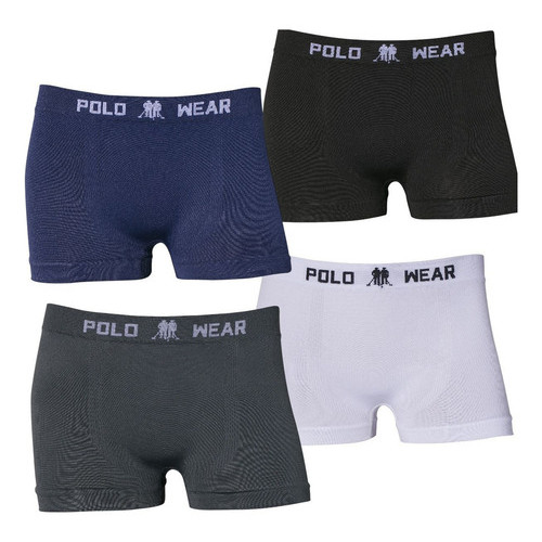 Kit 4 Cuecas Boxer Infantil Polo Wear Cueca Box Menino Macia Microfibra Original