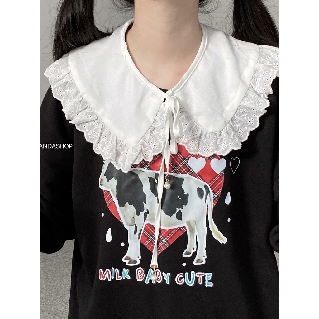 Panda menina-bonito Lolita colar falso laço laço feminino renda boneca colar em camadas jogo exterior