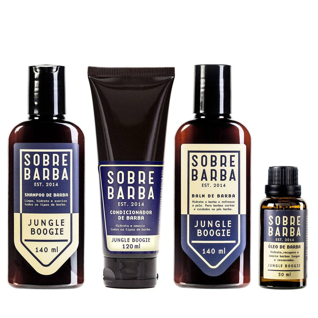 Kit Sobrebarba - Shampoo, Condicionador, Balm e Óleo de Barba - Jungle Boogie