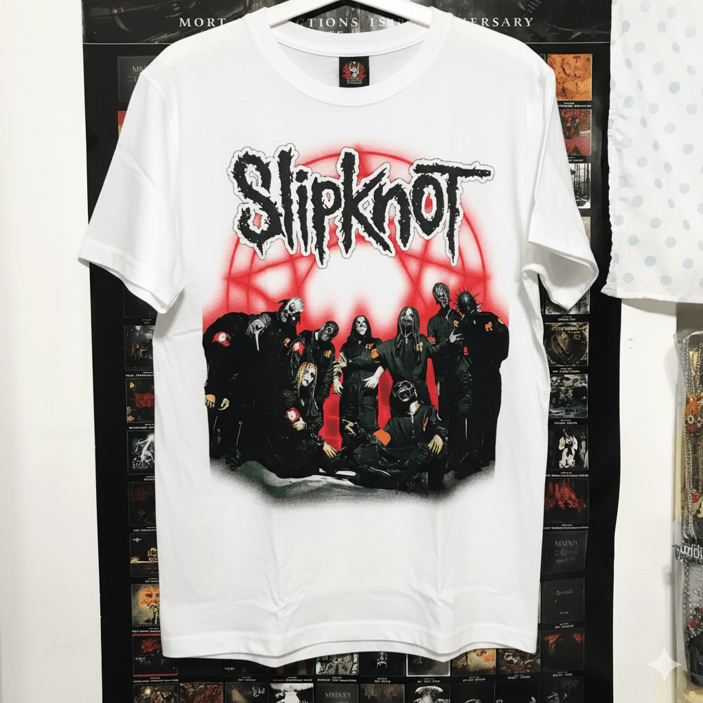 Music.Soul Camiseta Masculina Slipknot Básica Oversized Slipknot Vermelha Algodão Premium Plus Size Streetwear