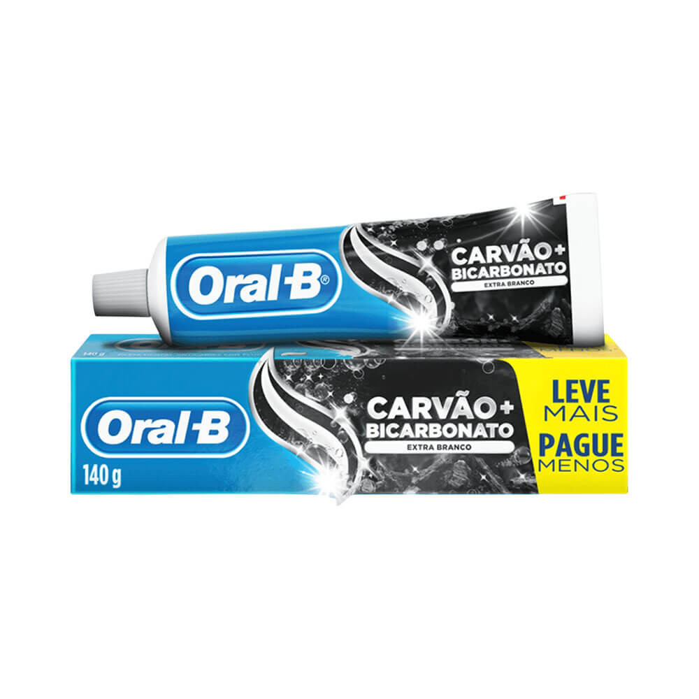 Creme Dental Oral B Extra Branco Carvão + Bicarbonato 70g