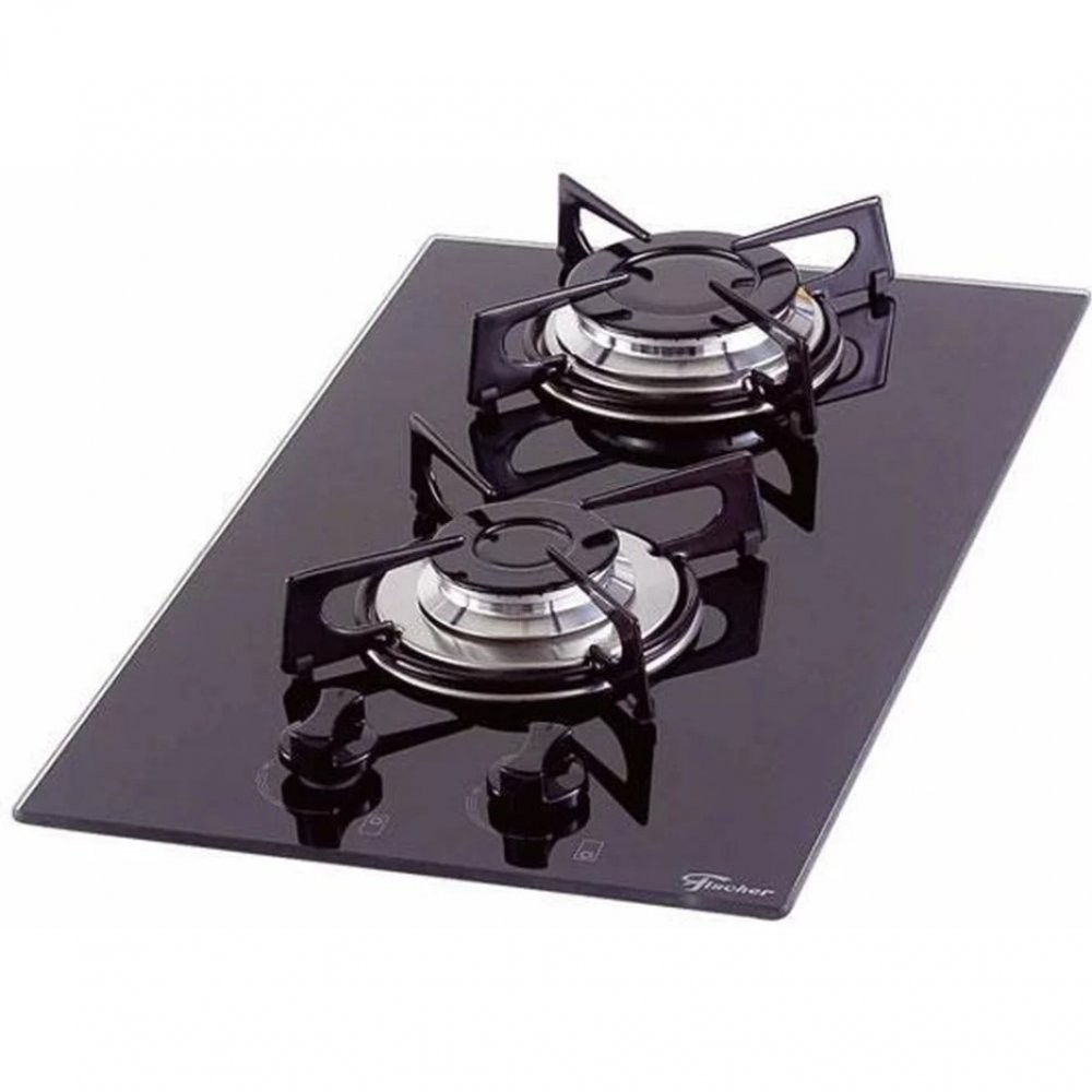 Cooktop Fischer, 2 Bocas a Gás, Mesa de Vidro Temperado, Preto - 7726