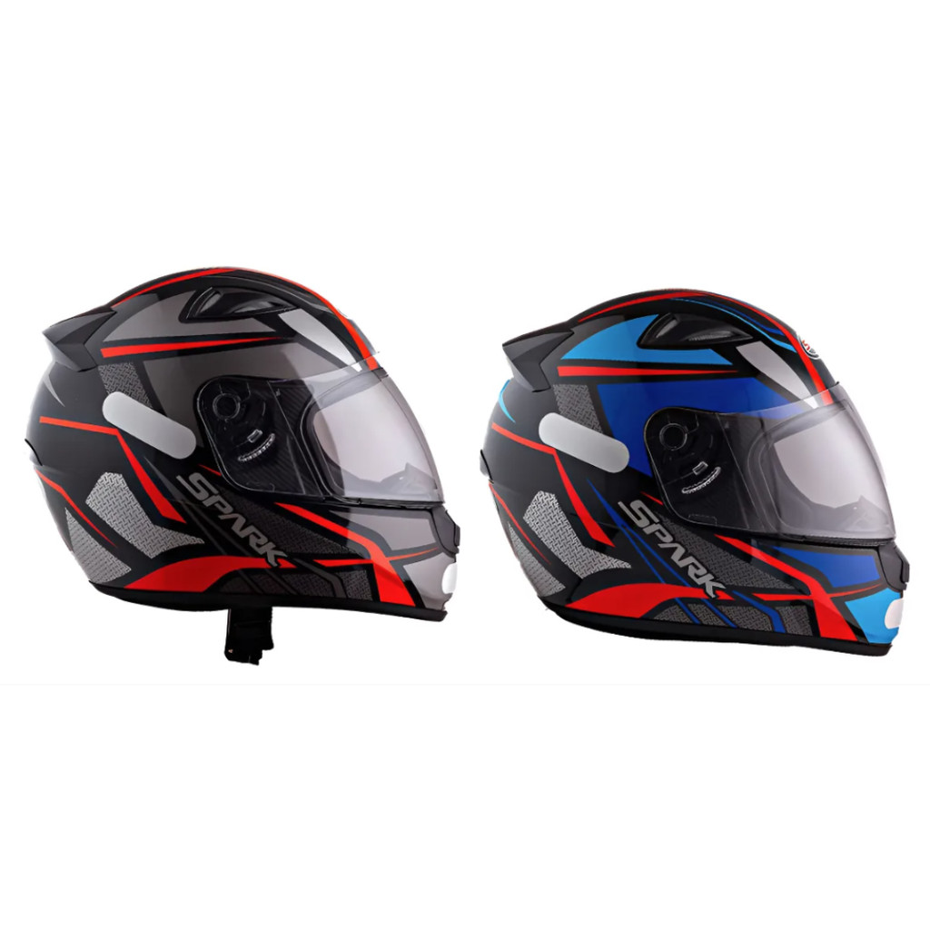 Kit 2 Capacete Moto Fechado Spider Vermelho E Spider Azul