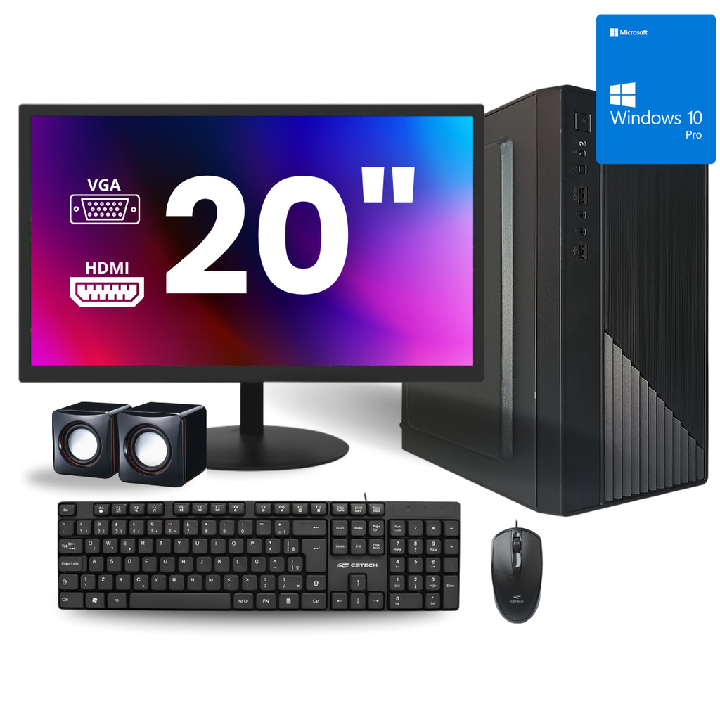 Computador Completo Intel I3 6º Geração 8gb Ssd 240gb Monitor 20 W10