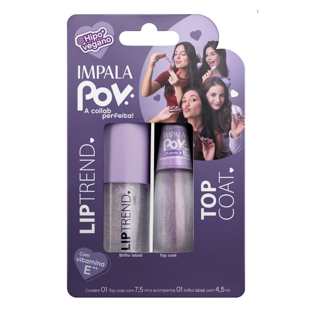 Esmalte Impala POV Top Coat + Gloss Labial Luara