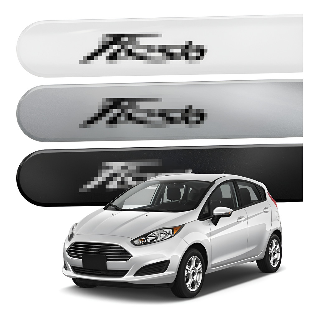 Jogo Friso Lateral New Fiesta 2012 2013 2014 Prata Branco