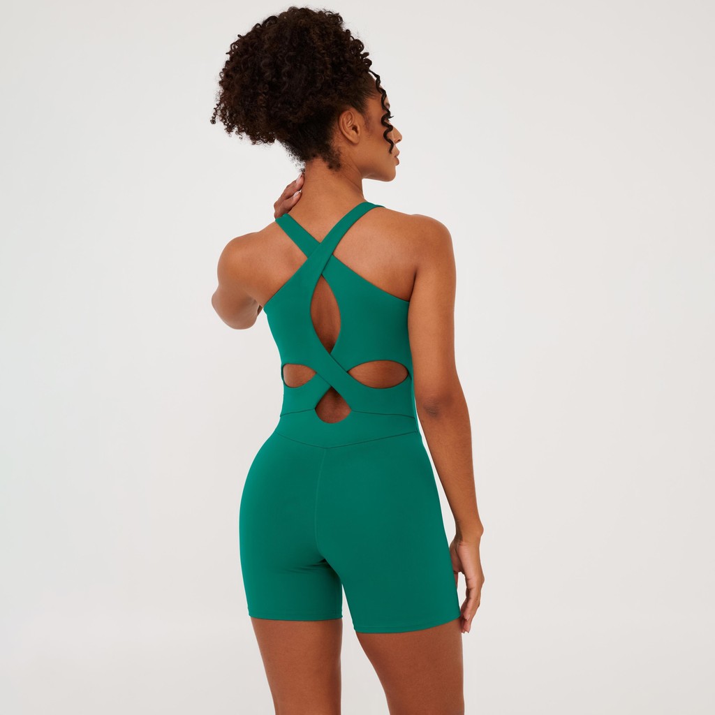 Macaquinho Transpassado Costas Verde Ibirapuera Poliamida Com Bojo em Oferta na Shopee