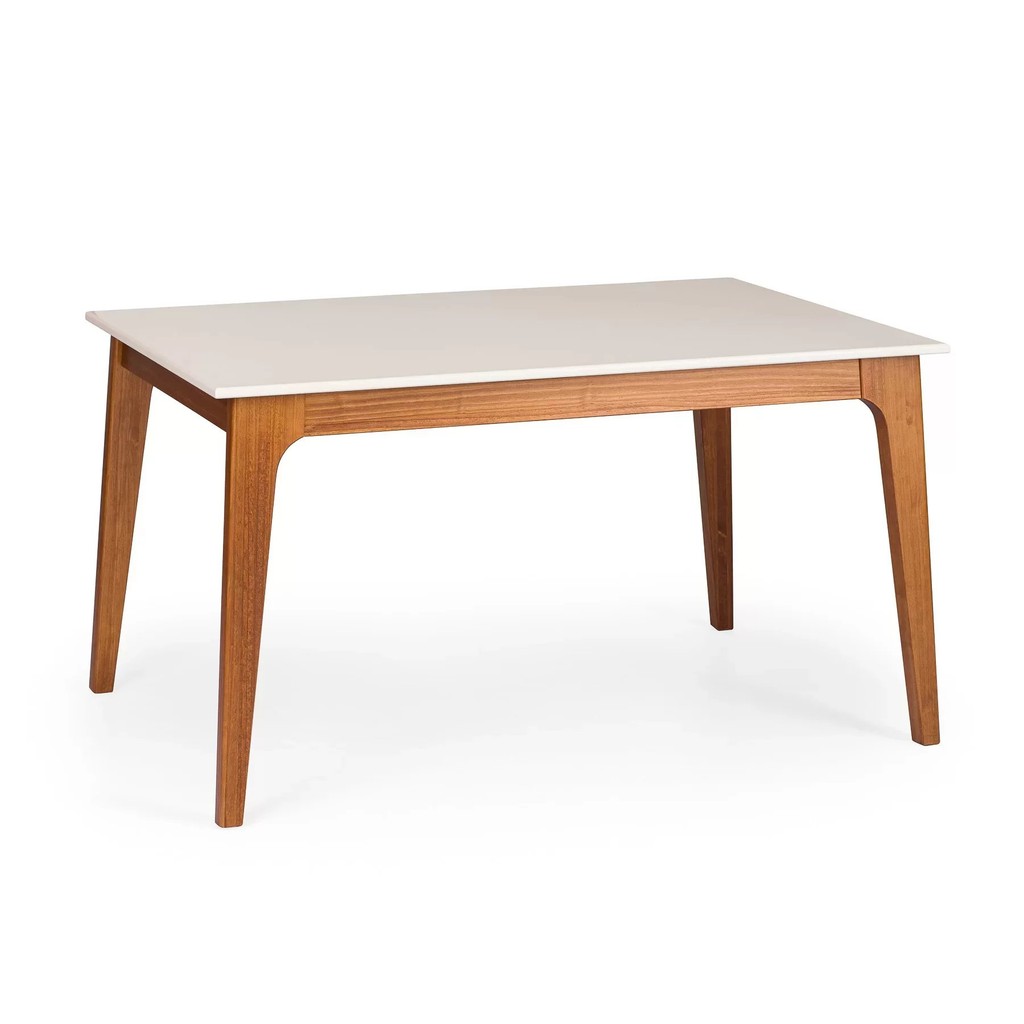 Mesa de Jantar 4 Lugares 138,5x93,4cm Club  Branco Pérola/Garapa em Oferta na Shopee