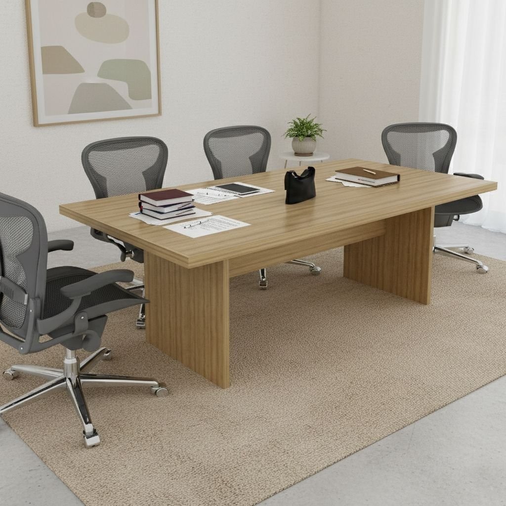 Mesa para Reunião 6 Lugares 200x100cm Amendoa em Oferta na Shopee