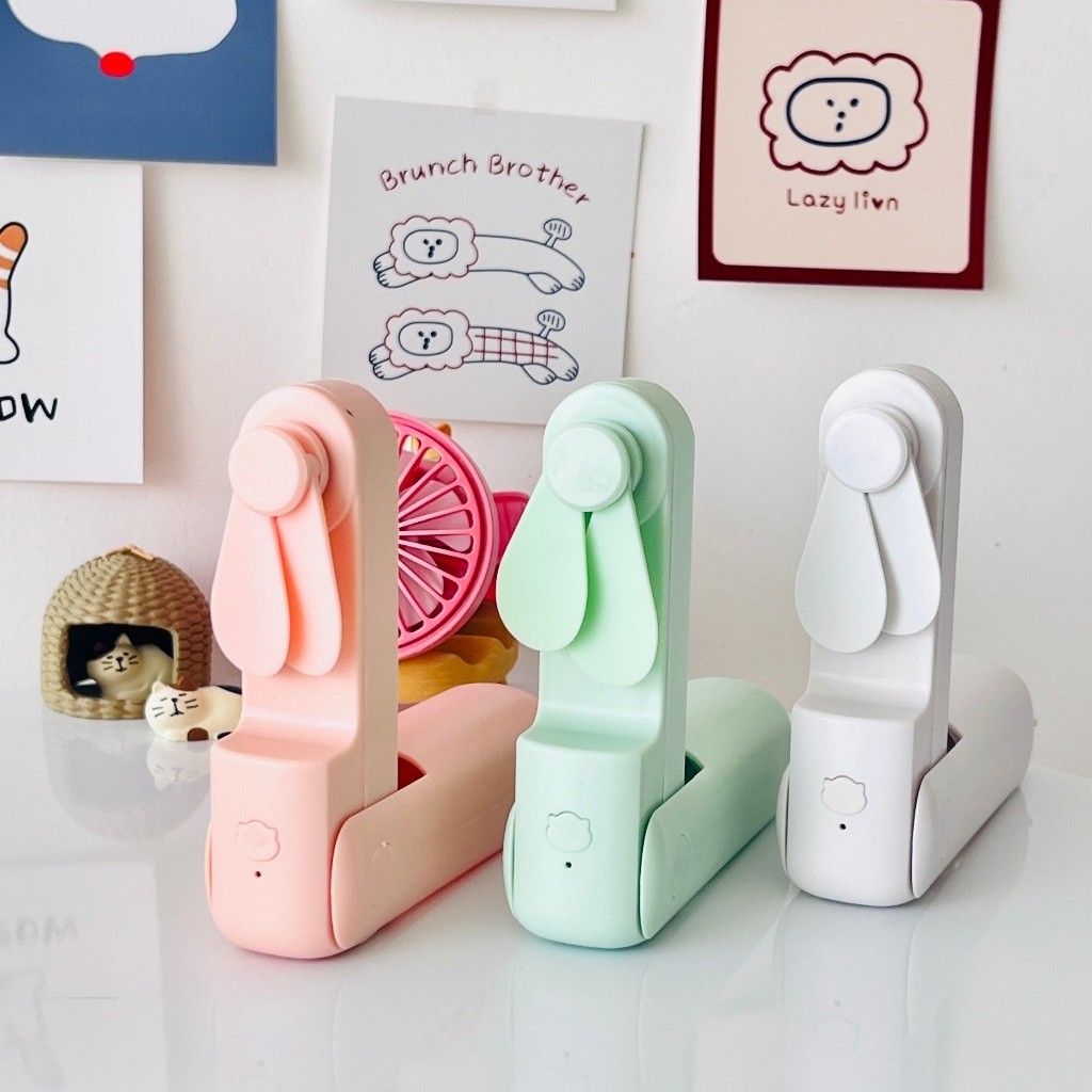 Mini Ventilador Portátil Dobrável Usb Recarregável Power-Bank acompanha cabo tipo C em Oferta na Shopee