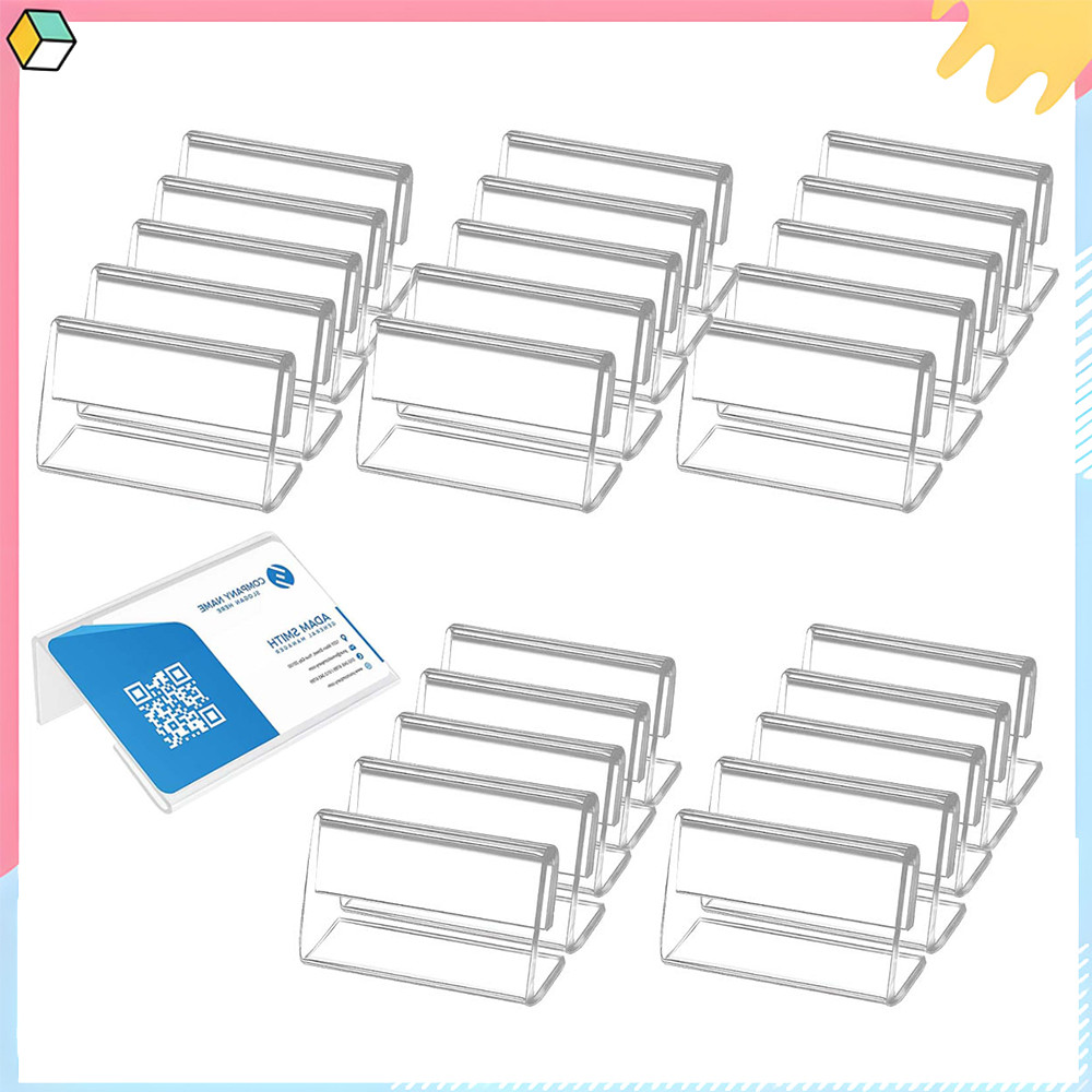 25 peças suporte de placa de identificação de mesa de acrílico para balcão,  em forma de L 4 x 6,5 cm, transparente