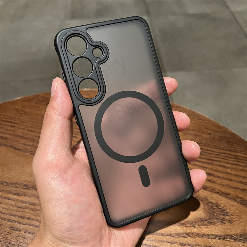 Para Samsung Galaxy A17 A16 4G A15 5G A55 A56 A35 A34 5G Com Adesivo Magnético Fosco TPU Capa Protetora À Prova De Choqu