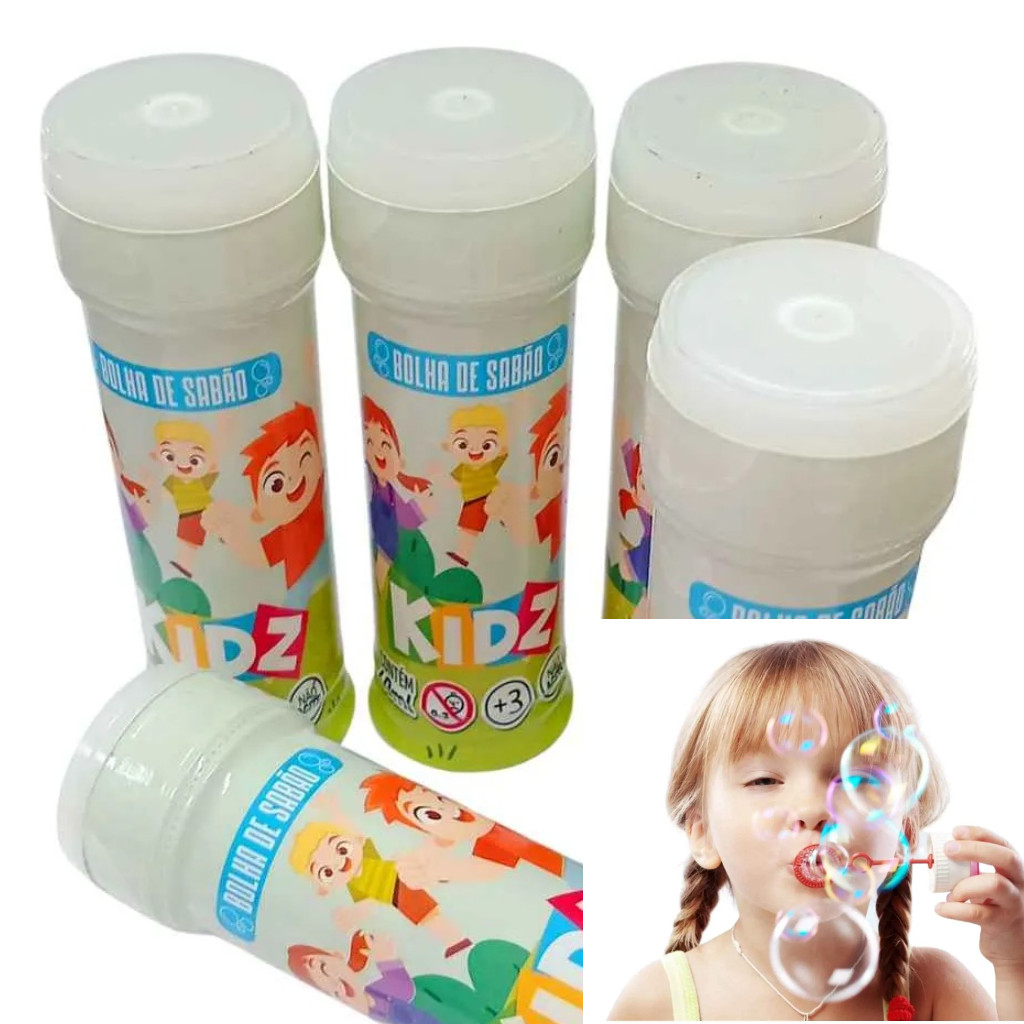 Kit 8 Bolha De Sabão Kidz 60ml Lembrancinha aniversário infantil bolinha prenda sacolinha surpresa