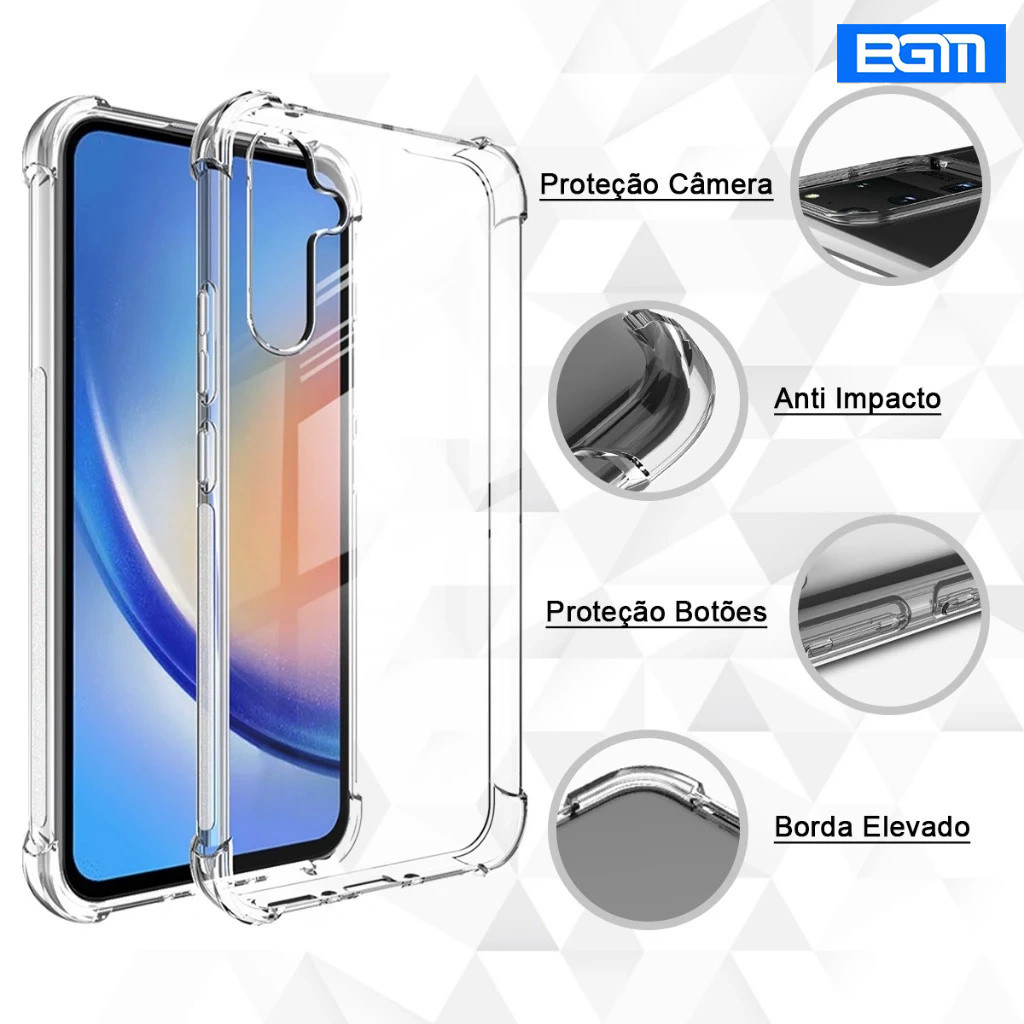 Capa Case Capinha Anti Impacto Para Todos Samsung Galaxy A56 A36 A26 A16 A06 A55 A35 A25 A15 A05 A05s A54 A34 A24 A14 A