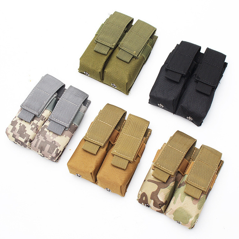 Tático pequeno duplo D clipe saco Universal tipo 9mm duplo clipe saco Molle colete acessório saco EDC ferramenta saco