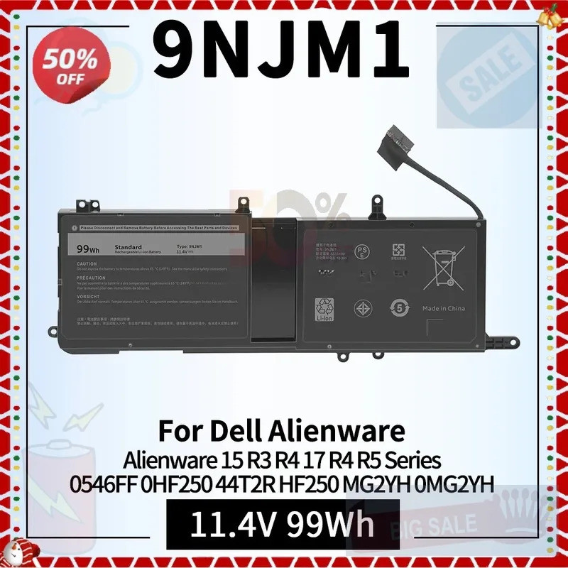 Bateria De Laptop 9NJM1 Para Dell Alienware 15 R3 17 R4 R5 P31E P69F Série Notebook 0546FF 0HF250 44T2R HF250 MG2YH 0MG2