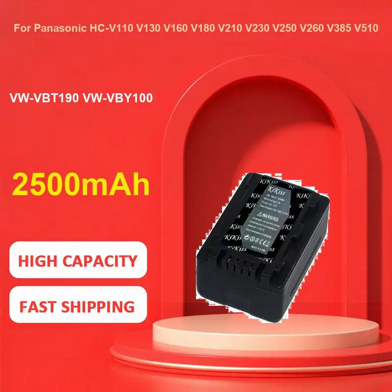 Bateria Para Panasonic HC-V110 V130 V160 V180 V210 V230 V250 V385 V510 V520 V530 V550 V710 Filmadora , VW-VBT190 VBY100,