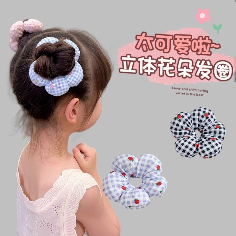 Crianças acessórios para o cabelo flor Scrunchy anel de cabelo meninas acessórios para o cabelo meninas rabo de cavalo b